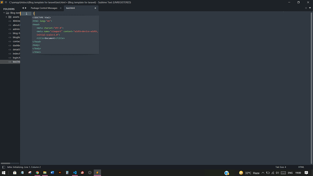 Html 04: How to add an HTML5 Boilerplate Code using Emmet? 3 Using Emmet in Sublime