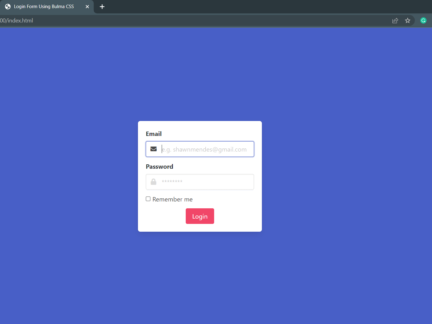 CSS 01: How To Use Bulma CSS To Style Your Next Login Form? 2 Login Form Using Bulma CSS