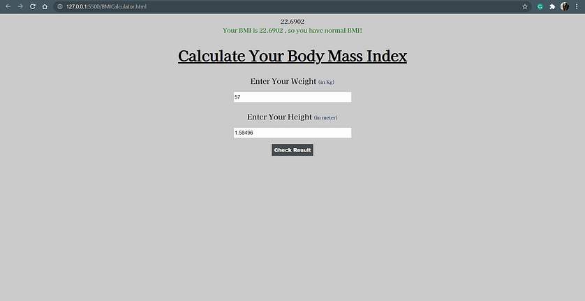How to Easily Code a BMI Calculator using JavaScript? 2 BMI Calculator